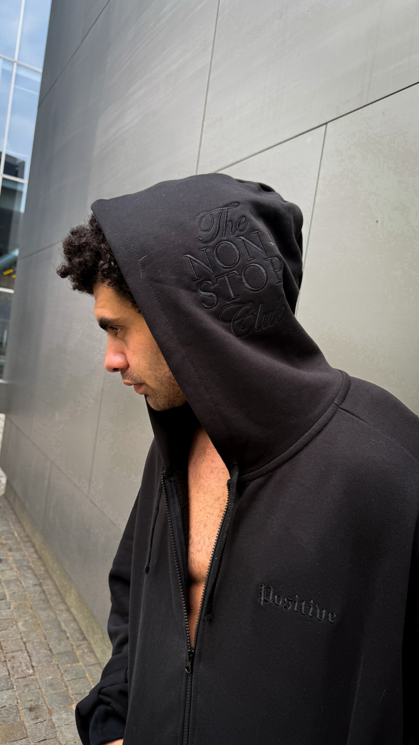 HOODIE FULL ZIP NONSTOP CLUB NEGRO