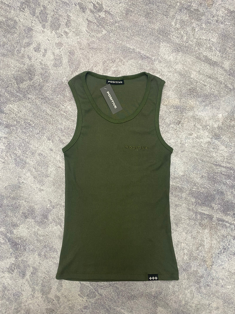 POLERA MUSCULOSA TANK TOP VERDE OLIVA