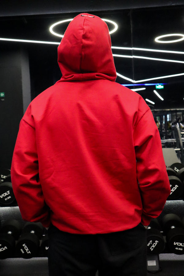 HOODIE HALF ZIP ROJO